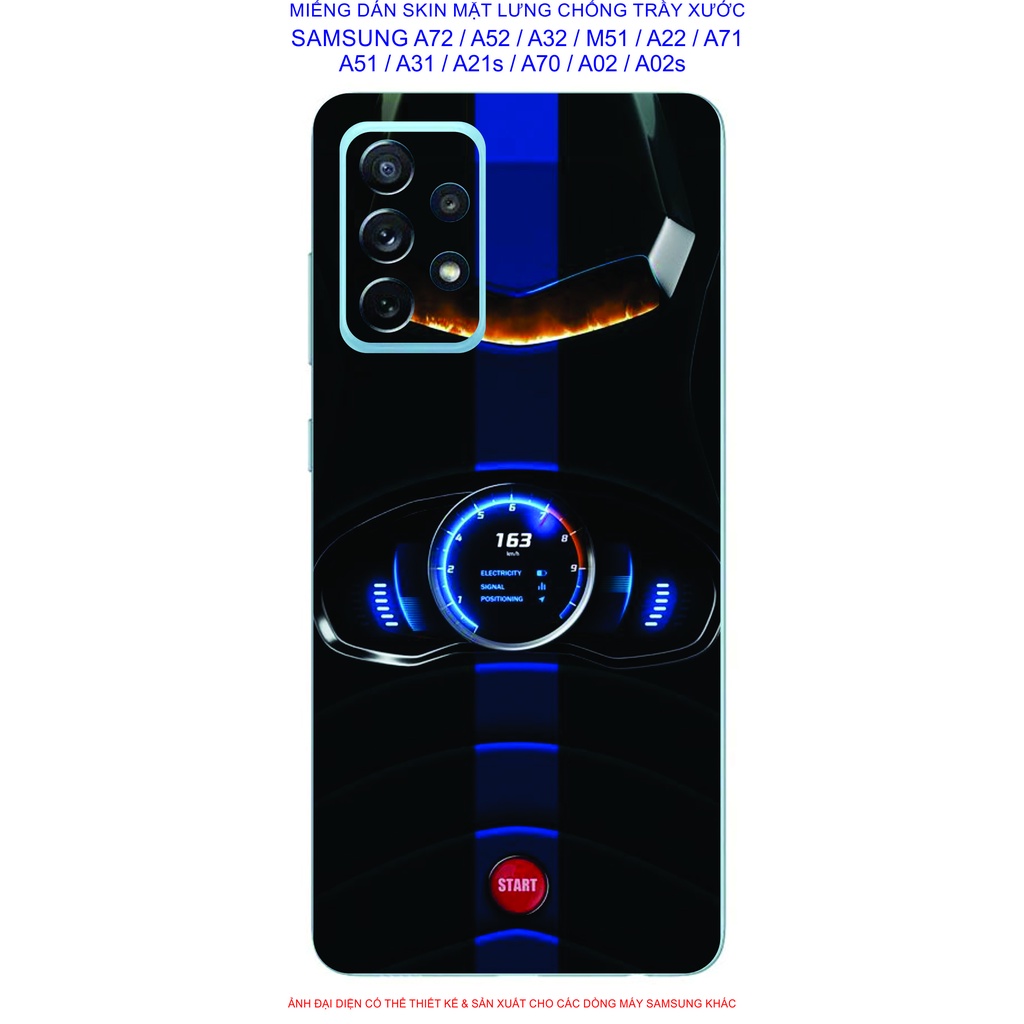 Miếng Dán Skin mặt lưng SAMSUNG A72 / A52 / A32 / A22 / M51 / A71 / A51 / A31 / A21s / A12 / A02 / A02s chống trầy xước