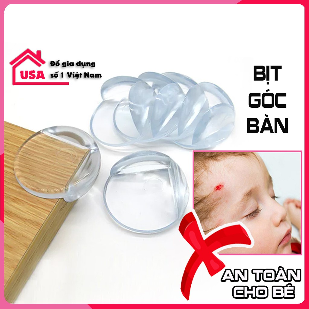 Miếng Bịt Góc Bàn Silicon Bảo Vệ Cho Bé