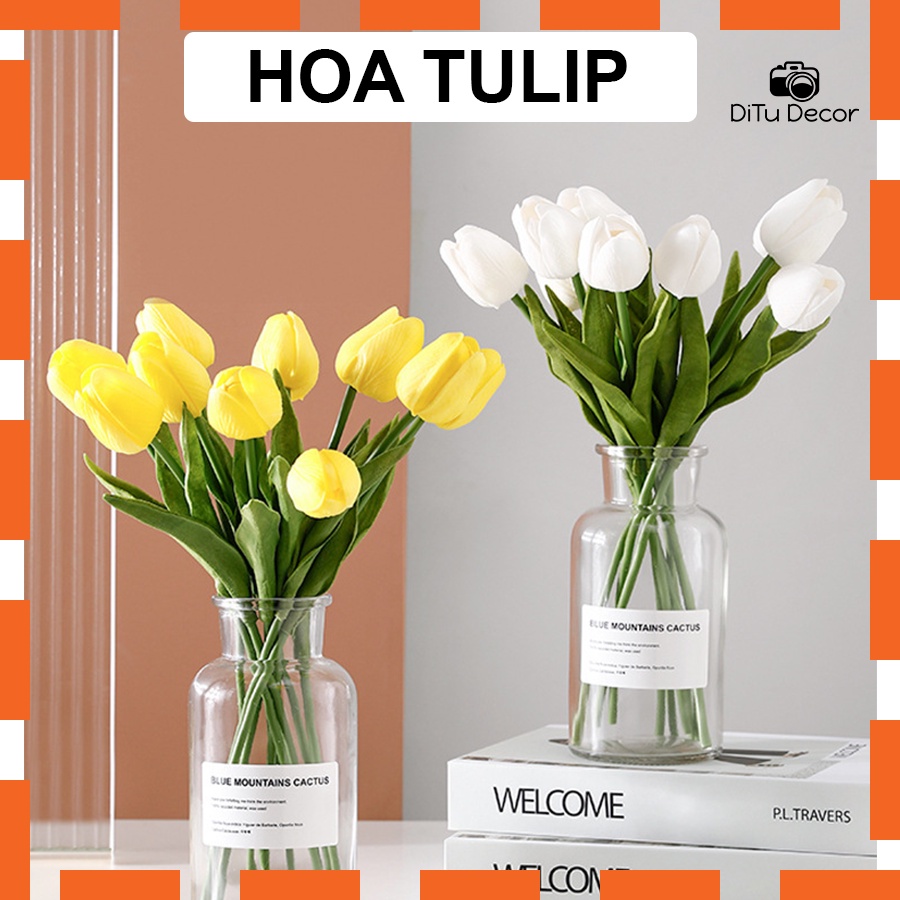 Hoa tulip giả chụp ảnh - Hoa giả decor trang trí nhà cửa - Ditu Decor