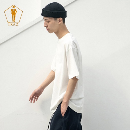 Áo Phông thun Nam, Nữ Trắng Đen Unisex Cổ Tròn Dáng Phom Rộng Suông Cộc Tay Lỡ Trơn