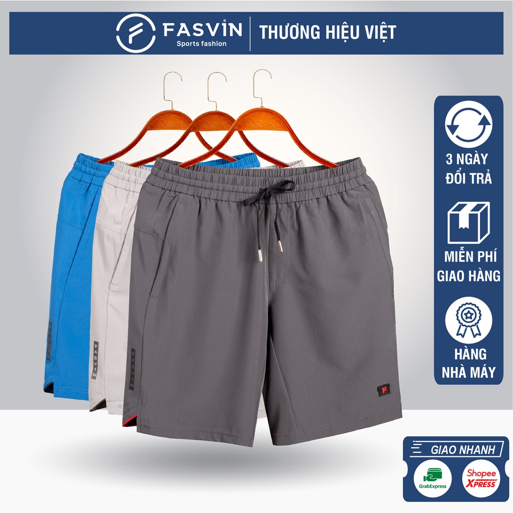 Quần short thể thao nam Fasvin S220.SG chất liệu poly cao cấp mềm mịn cao cấp