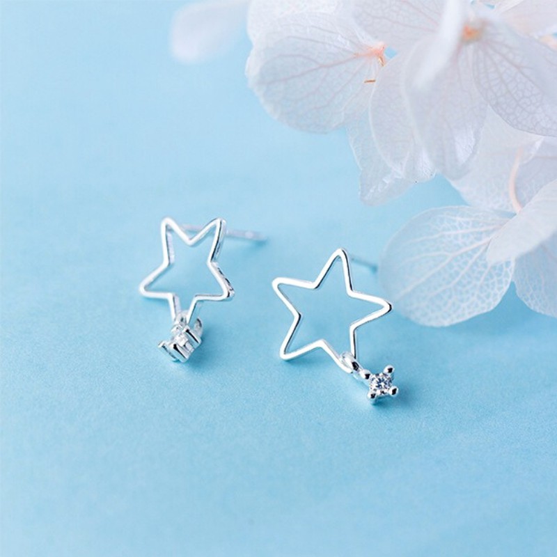 Bông Tai Bạc S925 Ngôi Sao Rơi Bling Star Xinh Xắn | Khuyên Tai Nữ Trang Sức Bạc Thời Trang