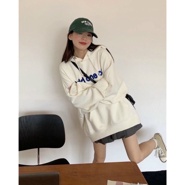 Áo hoodie nữ form rộng dài thu đông unisex Ulzzang 2021 Xinh dep