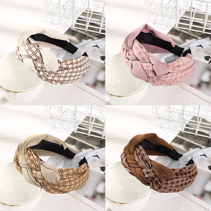 Cài tóc HAIMEIKANG họa tiết sọc caro phong cách retro Hàn Quốc thời trang cho nữ