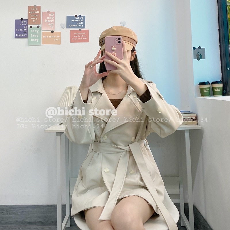 áo mangto dài ảnh thật video phong cách hàn quốc hichi | BigBuy360 - bigbuy360.vn