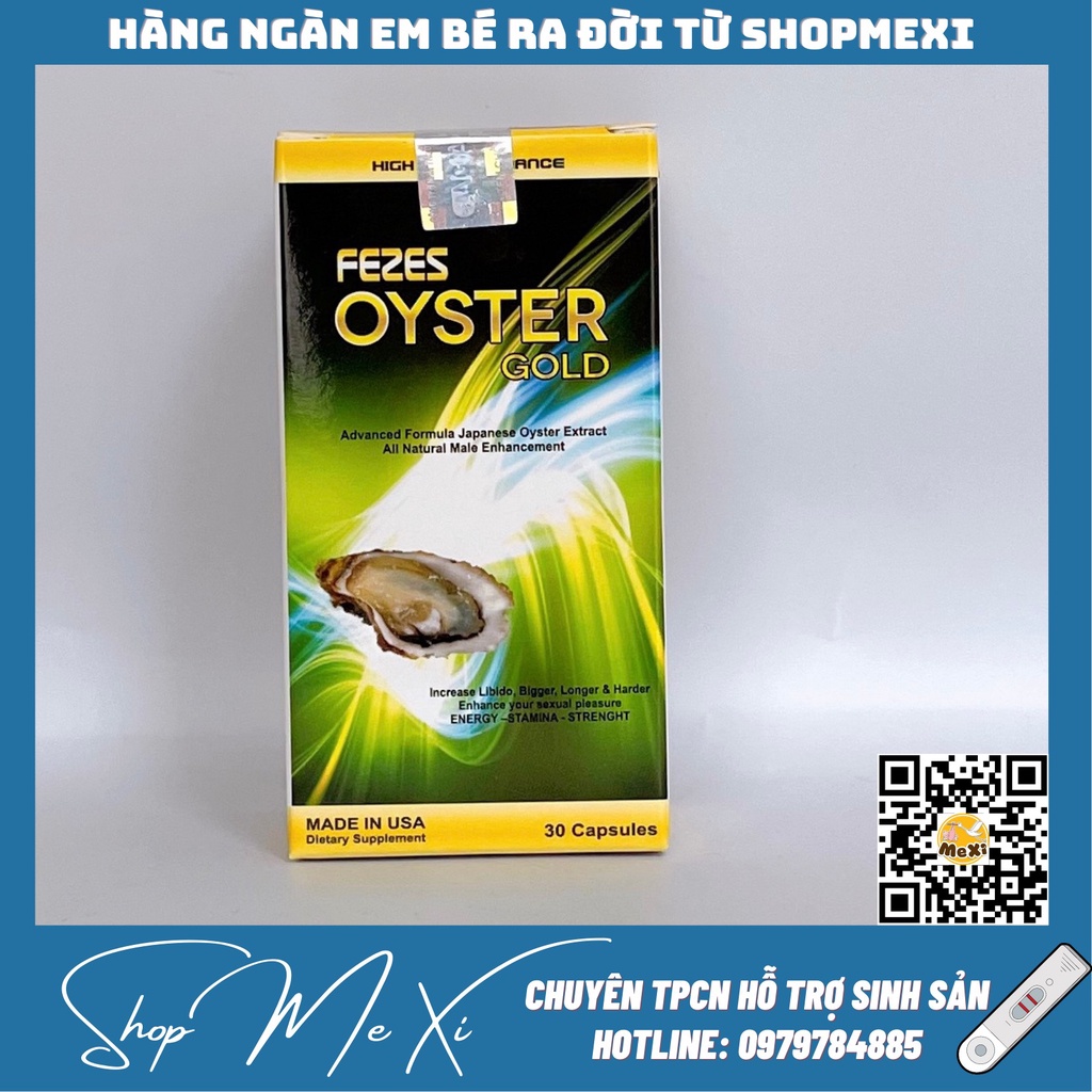 Mẹ Xi Hàu Fezes Oyster Gold - Hàu mỹ, bổ sung kẽm, hỗ trợ sinh lý nam, thực phẩm bảo vệ sức khoẻ