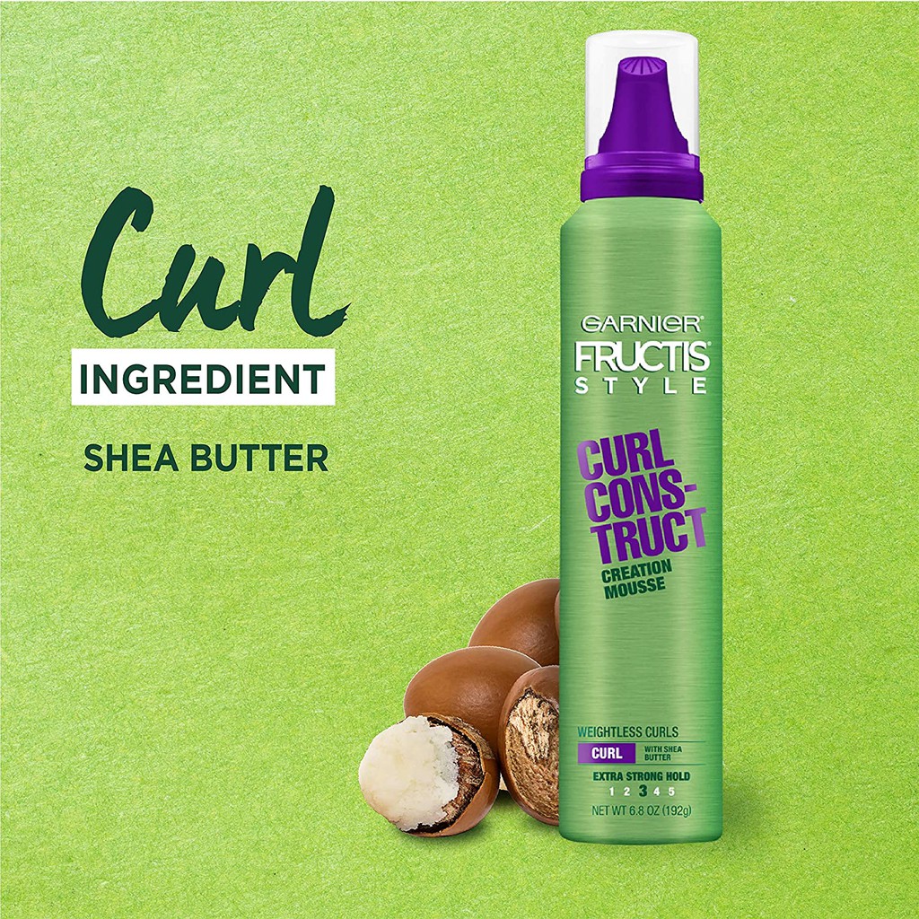 Bình mousse giữ nếp tóc Garnier Fructis Style Curl Construct Creation Mousse Curly Hair 192g (Mỹ)