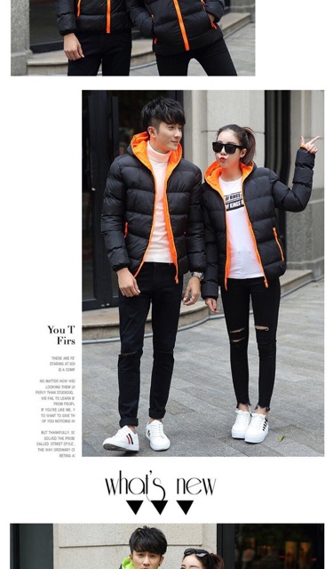 Áo phao béo đôi nam nử phong cách hàn quốc