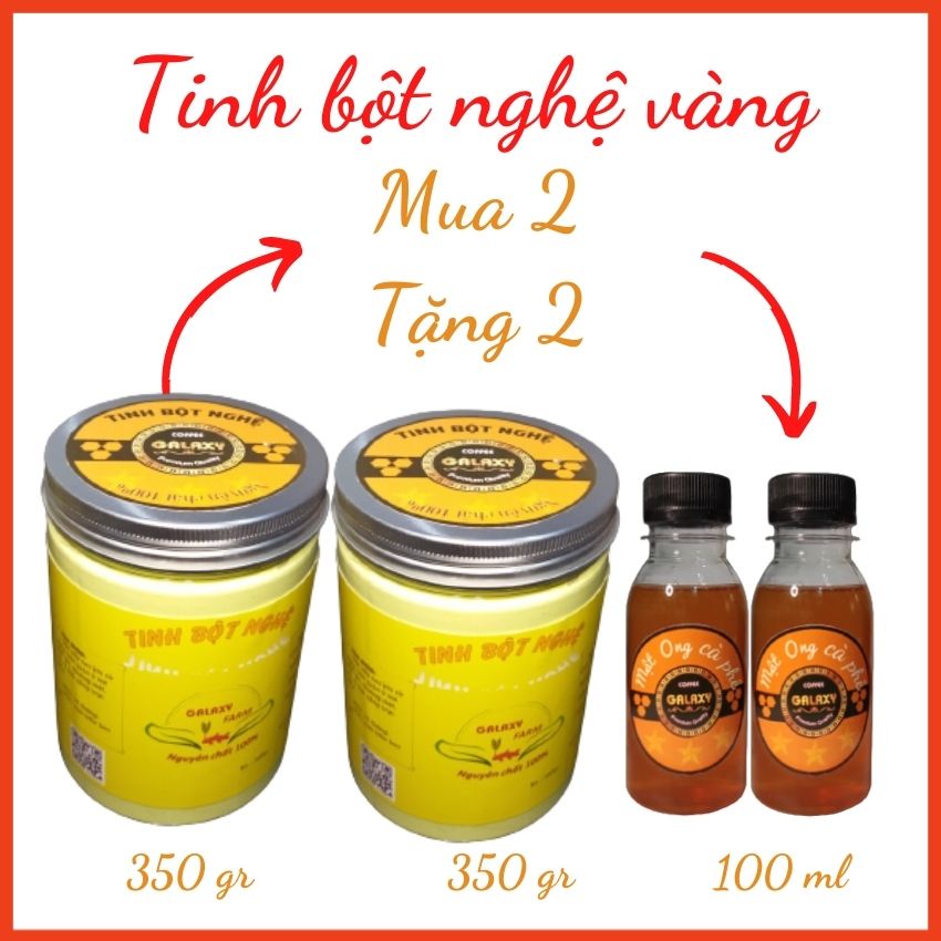 Tinh Bột Nghệ Vàng Galaxy Kết Hợp Mật Ong Làm Đẹp Curcumin Giúp Giải Độc Cơ Thể Liền Sẹo 250gr