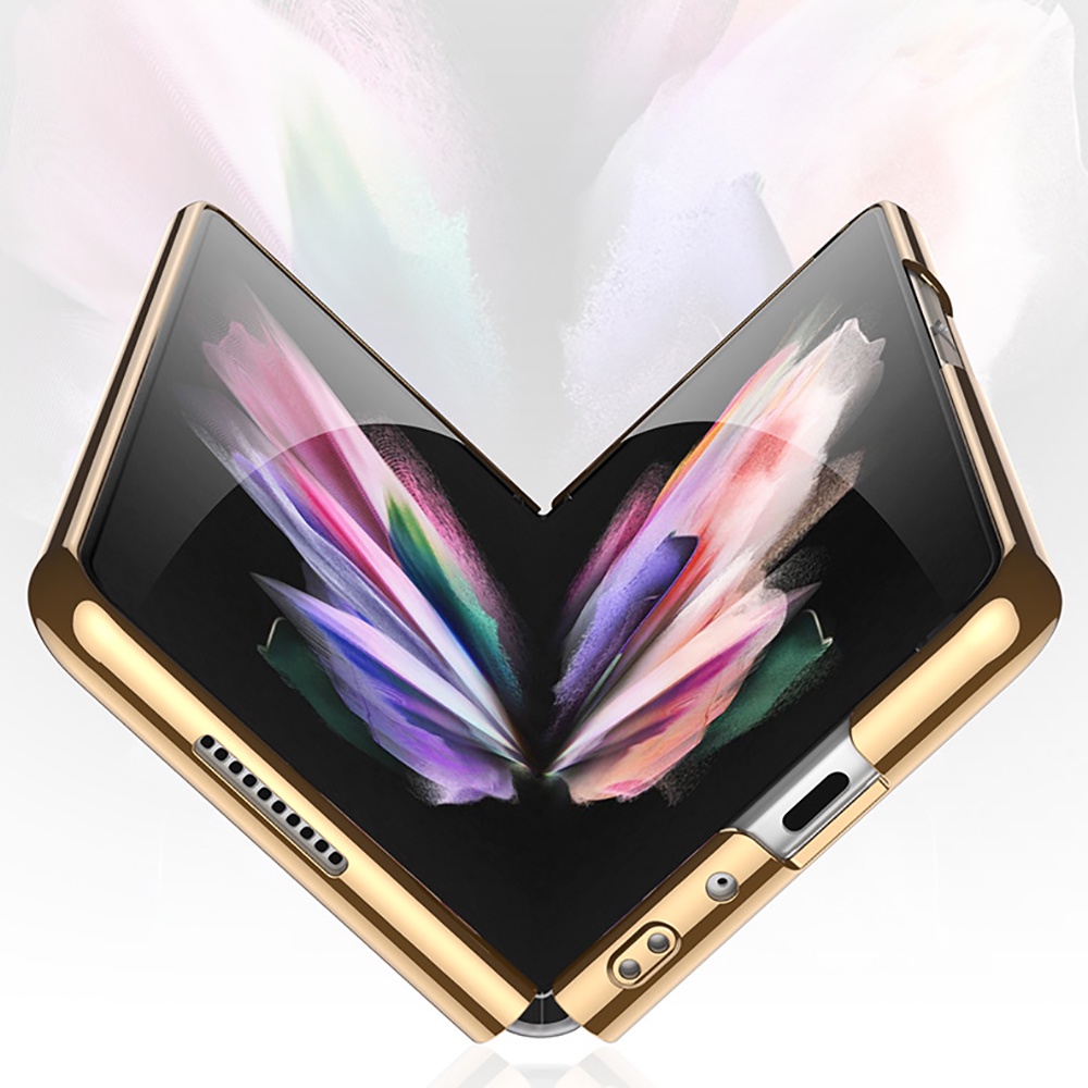 Ốp lưng Samsung Z Fold 3 siêu cấp vàng thạch anh kèm kính cường lực - Ốp Samsung Galaxy Z Fold 3