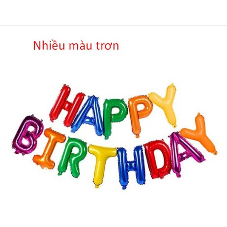 Set bong bóng chữ Happy Birthday size 40cm bịch 1 set bong bóng trang trí sinh nhật Phụ kiện trang trí sinh nhật