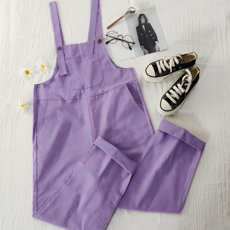 Quần Yếm Ống Rộng Phong Cách Hàn Quốc Trẻ Trung Dành Cho Nữ