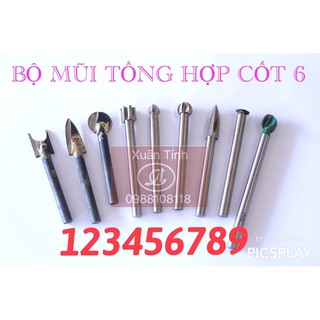 Trọn bộ mũi đục _ mũi điêu khắc cốt 6 li