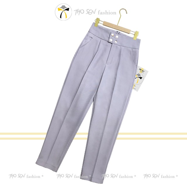 Quần Baggy Nữ Công Sở Chất Vải Vitex Cao Cấp, Quần Vải Nữ Cạp Cao, 4 Cúc Bấmi, Sang Trọng,Thanh Lịch