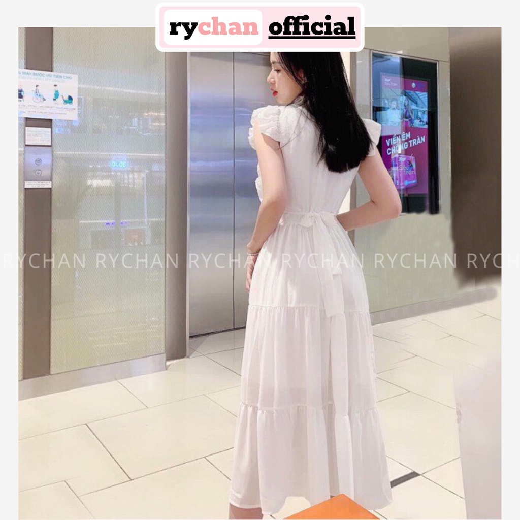 [ẢNH THẬT CUỐI] DM010 - Đầm Maxi Form Xòe Phối Bèo Cột Nơ Lưng