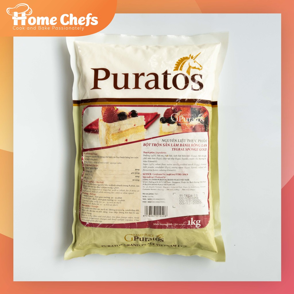 Bột bông lan trộn sẵn Puratos gói 1kg
