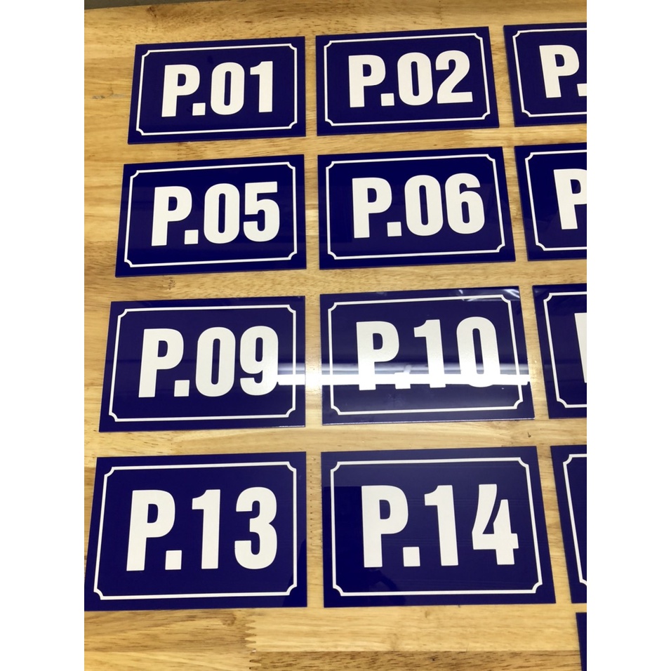 Biển số phòng mica đài loan