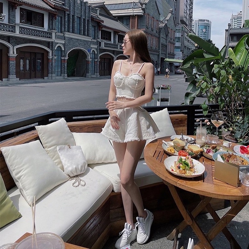 ÁO BRA DENIM TRẮNG SEXY PHONG CÁCH ULLZANG CHIC GIRL