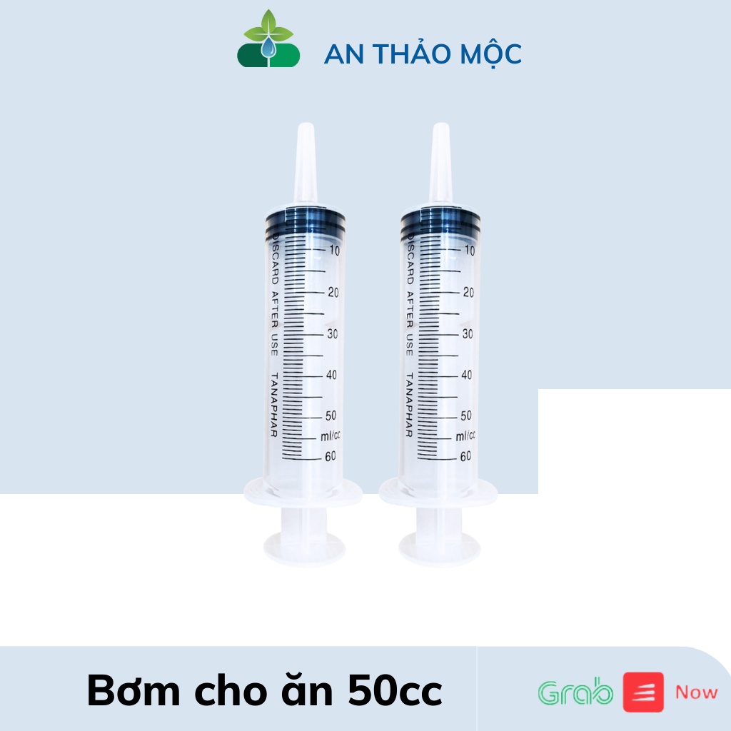 Bơm kim tiêm ống chích sử dụng 1 lần.Bơm cho ăn 50cc không có kim tanaphar. anthaomoc