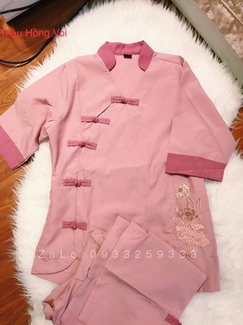 Đồ Lam Đi Chùa # Mẫu 5 Nút # Đồ Bộ Nữ # Quần Áo