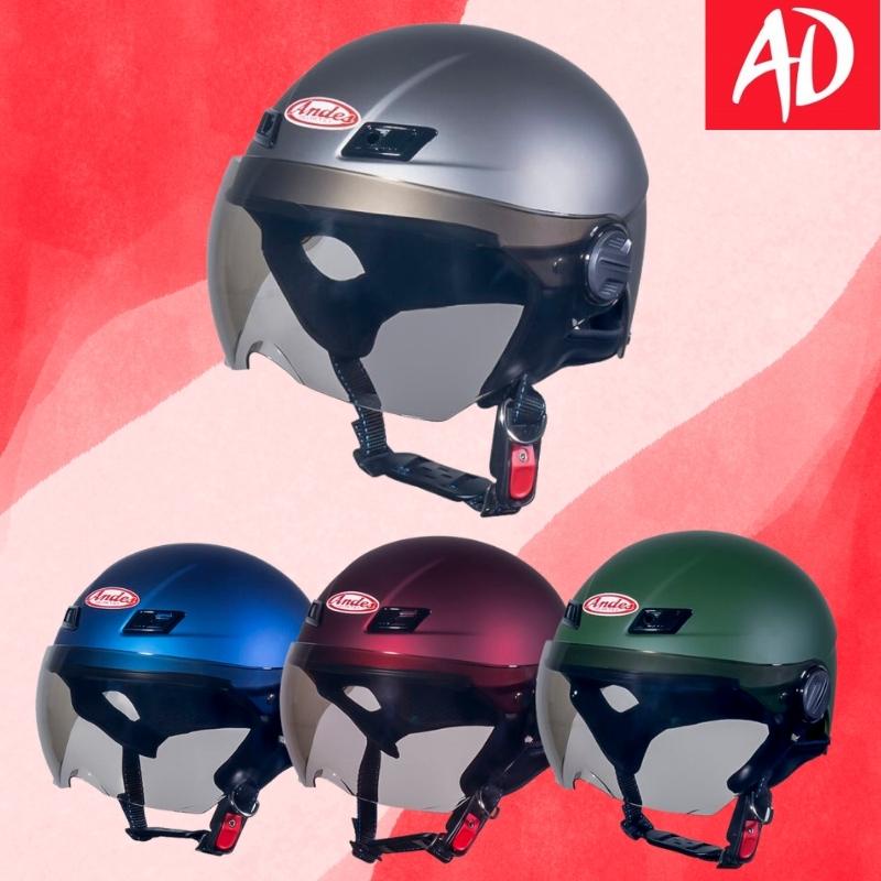 Mũ bảo hiểm 1/2 Andes có kính 109K lót tháo vệ sinh dễ dàng, Nón Andes chính hãng nhiều màu