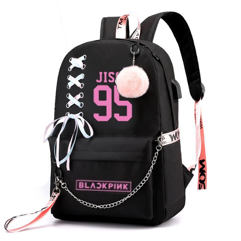 Balo thông minh in hình BLACKPINK mẫu Chữ Số Lisa Jennie Jisoo Rose thiết kế thời trang đi học xinh xắn