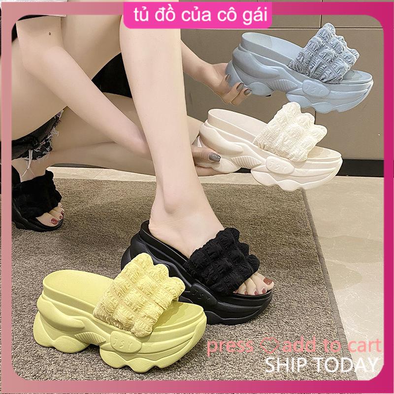 Dép bánh mì đế cao Dép đi trong nhà dép đế cao Dép Nữ Đế Xuồng Chống Trượt