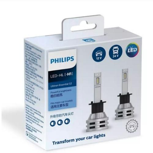 Hộp 2 Bóng Đèn Pha Xe Hơi Philips Ultinon Essential LED H1 11258UE2X2 19W 6500K - Hàng chính hãng