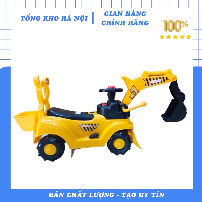 Xe cẩu điện trẻ em cỡ lớn, có thể di chuyển tiến lùi, điều chỉnh cần múc phù hợp cho bé từ 2 tuổi, tặng kèm mũ trục móc