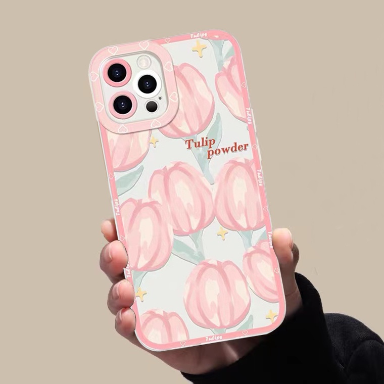 Ốp Điện Thoại Silicon Tpu Mềm Trong Suốt Hình Hoa Tulip Cho iPhone 6 6s 7 8 plus XR X XS max 11 12 13 pro max SE 2020 13Mini