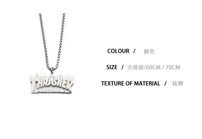 THRASHER BRANDED Vòng Cổ Choker Phong Cách Âu Mỹ Cá Tính Cho Nam