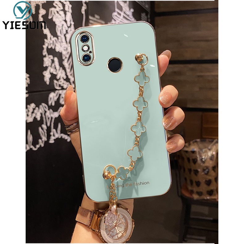 Ốp Điện Thoại Silicon Mềm Họa Tiết Lá May Mắn Có Dây Đeo Tay Cho Xiaomi Redmi Note 8 8T 7 5 Pro Redmi 7 5 Plus