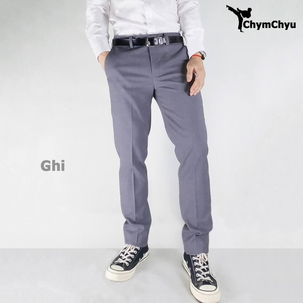Quần Âu Nam ChymChyu - Vải Poly Cotton Cao Cấp Dáng Vừa Trẻ Trung (Màu Đen, Trắng, Nâu, Ghi, Bạc, Xanh) | BigBuy360 - bigbuy360.vn