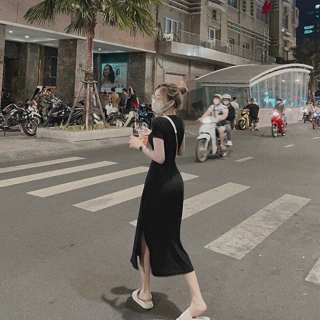 Đầm body dáng suông xẻ tà cực xinh cho nữ đi chơi dự tiệc cực sang