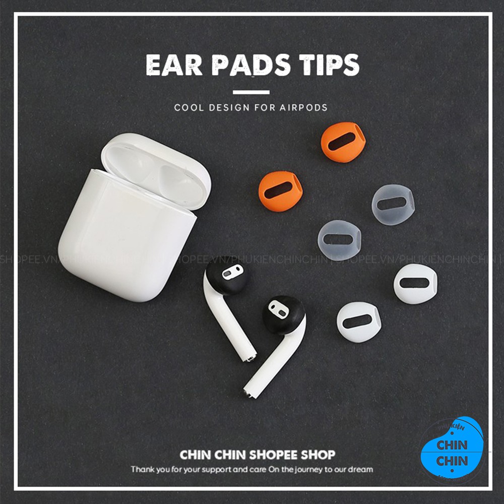 2 Nút Cao Su Silicon Siêu Mỏng Bọc Tai Nghe Apple Airpods 1 2 Đóng Được Dock - Phụ Kiện Chin Chin