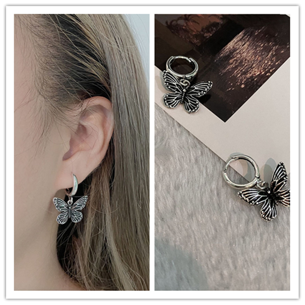 ★★★ 1 Đôi Bông Tai Hình Bướm Phong Cách Harajuku Retro Cá Tính Dành Cho Nữ