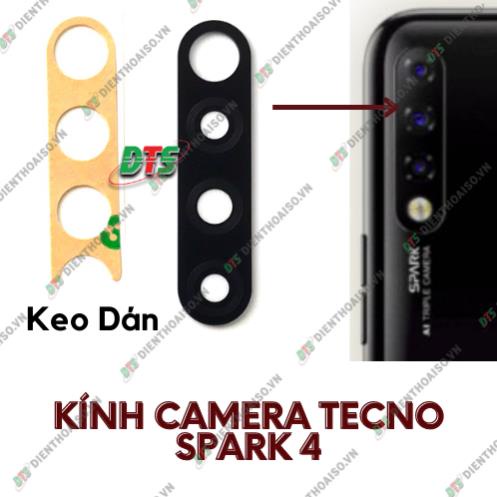 Kính camera tecno Spark 4 kèm keo dán