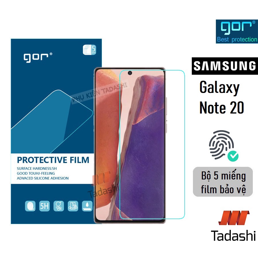 Miếng Dán Màn Hình Gor Samsung Note 20 Cảm Ứng Nhạy, Chống Trầy Xước, Hạn Chế Bám Vân Tay - Chính Hãng Gor (5 Miếng)