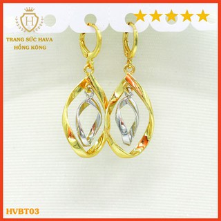 Bông Tai Nữ Titan Xi Mạ Vàng Non 24k Cao Cấp, Khuyên Tai Nữ Phong Cách Thời Trang Cá Tính Trẻ Trung - HVBT03