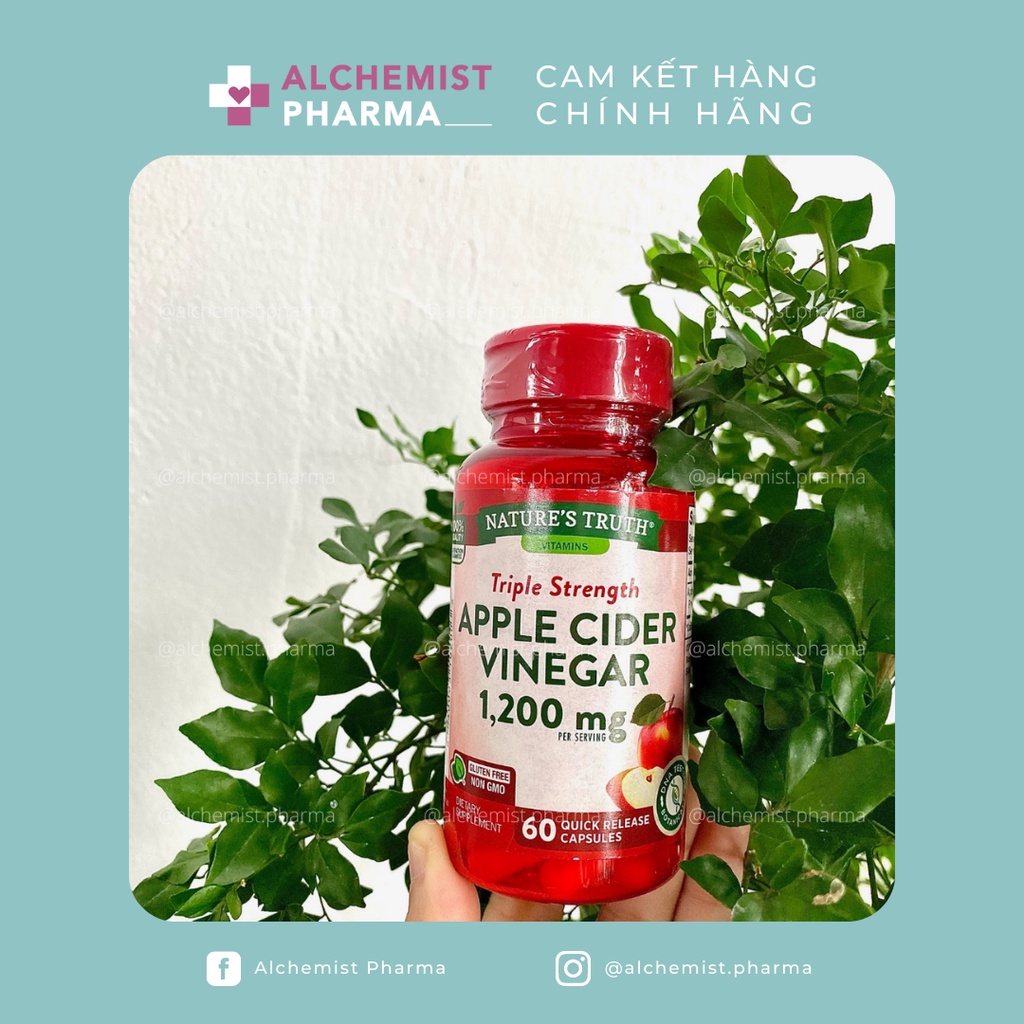 VIÊN UỐNG GIẤM TÁO NATURE'S TRUTH APPLE CIDER GIẢM CÂN, ĐỐT MỠ THỪA MỸ 60 VIÊN