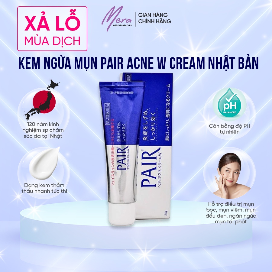 Kem ngừa mụn Pair Acne W Cream Nhật Bản