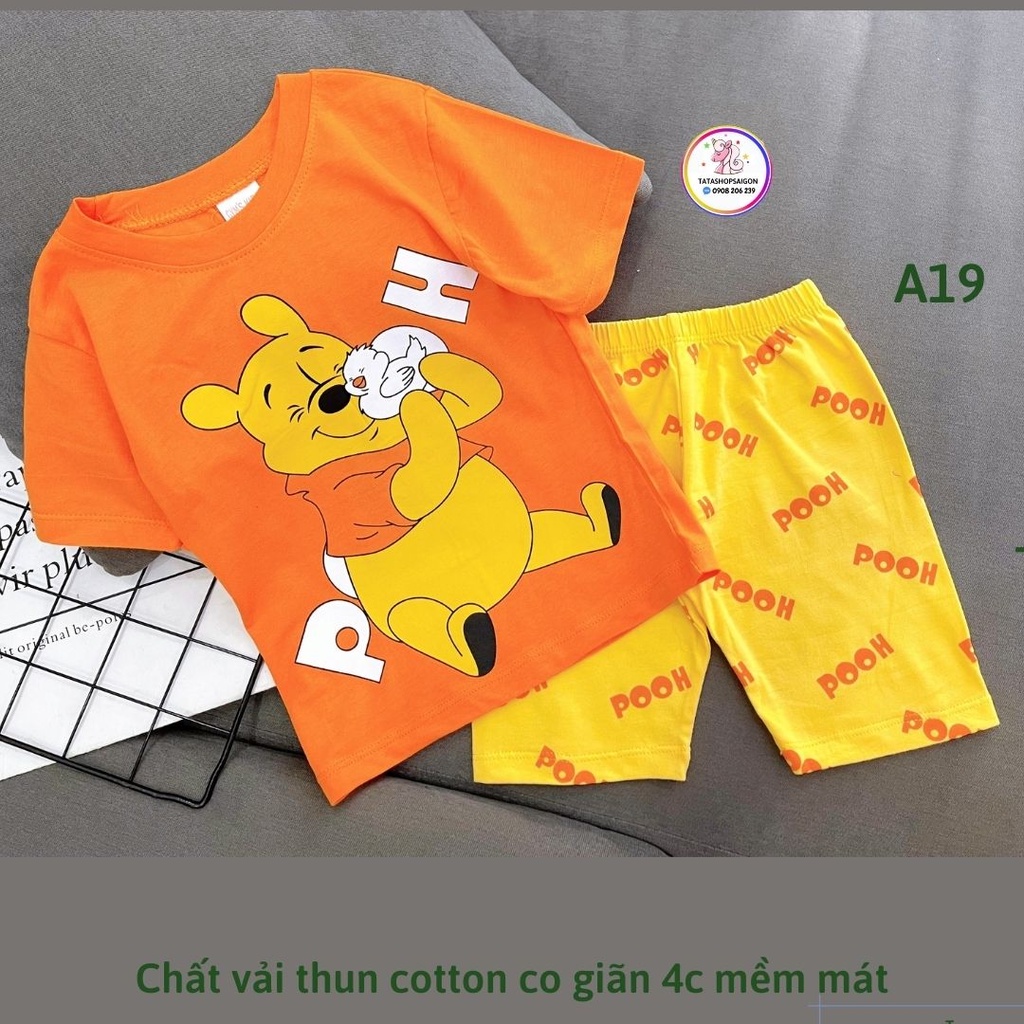 Bộ ngố bé gái - đồ bộ cho bé gái thun cotton size đại 20 đến 40kg A19