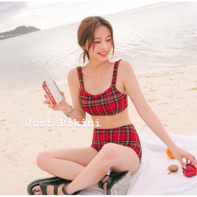 Bikini kẻ đỏ hàng nhập chất mịn đẹp có sẵn | BigBuy360 - bigbuy360.vn