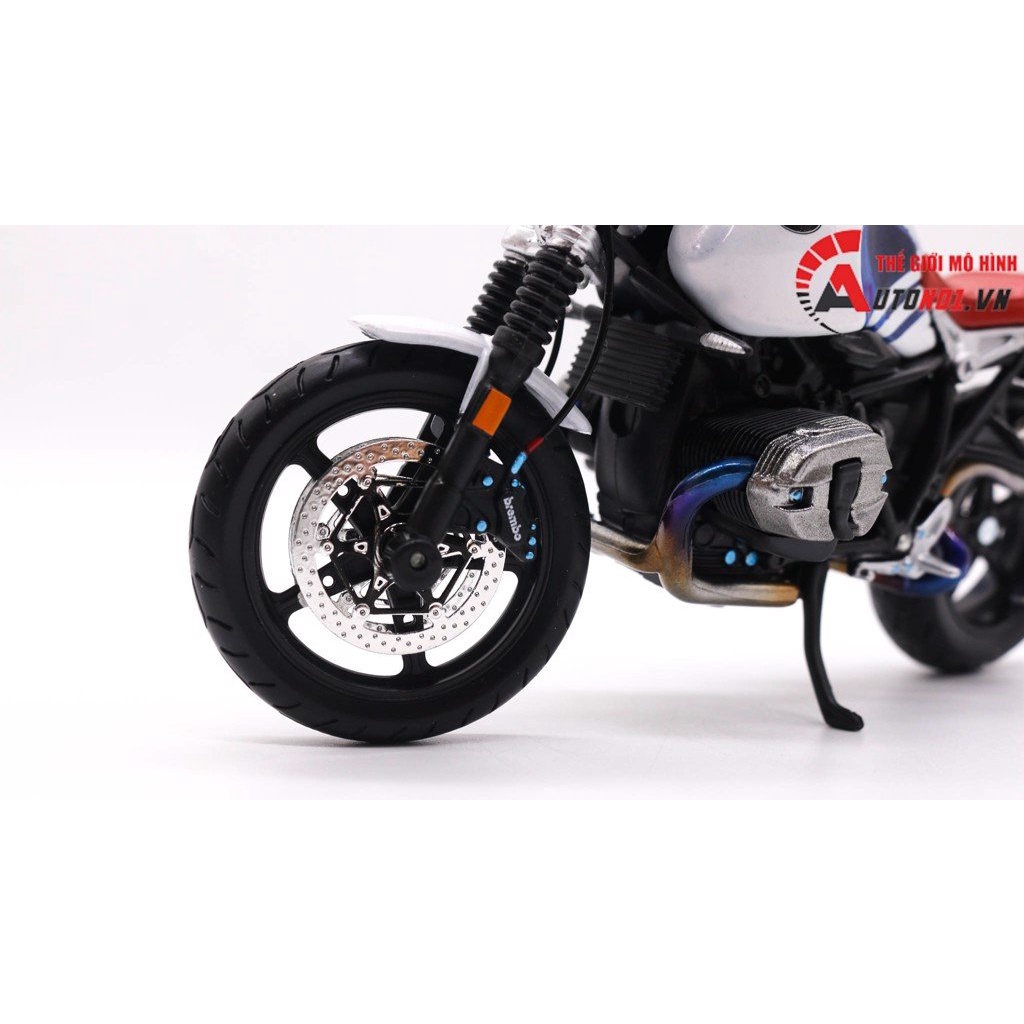 MÔ HÌNH XE ĐỘ BMW R NINE T WHITE BLUE TỈ LỆ 1:12 AUTONO1 D190