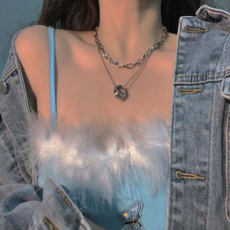 JOJO COCO Vòng Cổ choker Nhiều Lớp Phong Cách hip hop Hàn Quốc Cá Tính Dành Cho Nữ