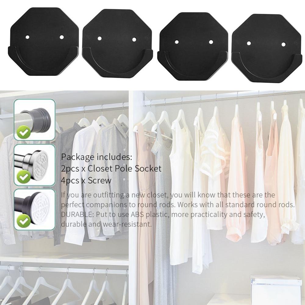 Set 2 Giá Đỡ Thanh Treo Rèm Cửa Gắn Tường Chịu Tải 25 Pounds Kèm Ốc Vít Tiện Lợi Dành Cho Phòng Khách Sạn