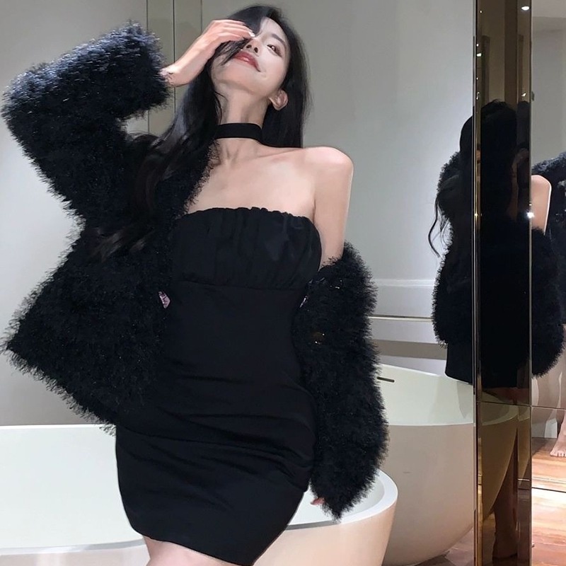 Đầm Dây Trễ Vai Tự Tạo Kiểu Hàn Quốc Dễ Thương