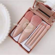 Bộ 5 cọ trang điểm kèm hộp đựng có gương tiện mang đi du lịch