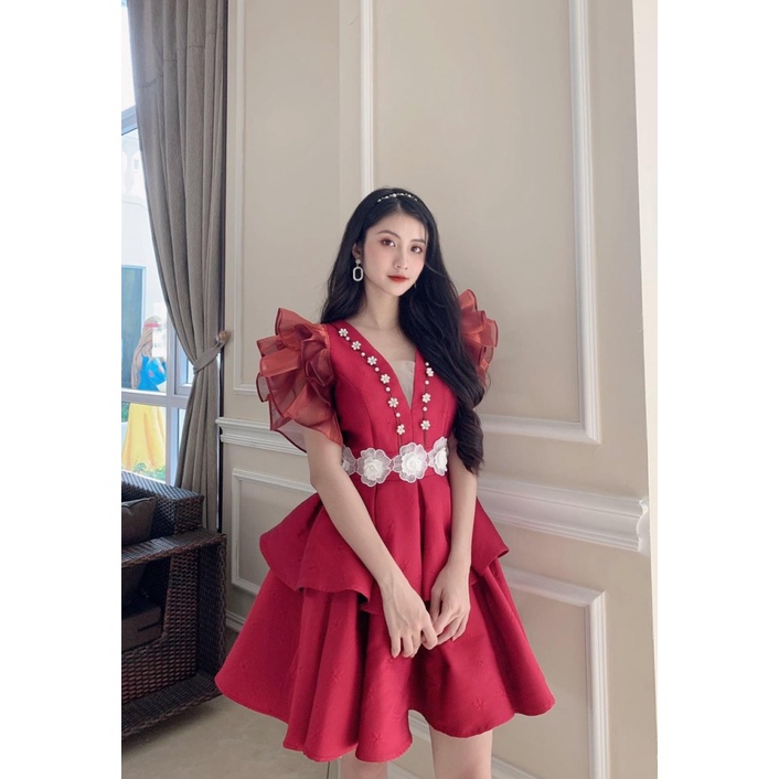 ĐẦM TAPTA ĐÍNH HOA SANG TRỌNG, QUÝ PHÁI UP Shop Valentina