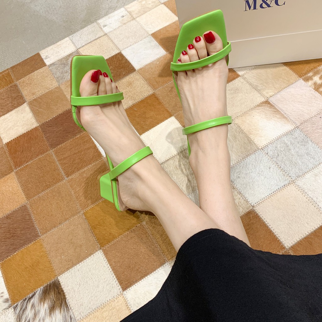 Giày Cao Gót Sandal Nữ Mũi Vuông